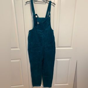 Lucy and yak teal corduroy dungarees